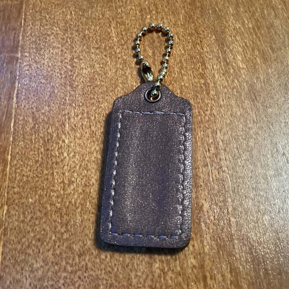 Coach Dark Brown Leather Bag Tag/Hang Tag